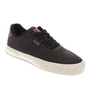 Dockers Men's Black Sneakers with Brown Heel Accent and Cream Sole